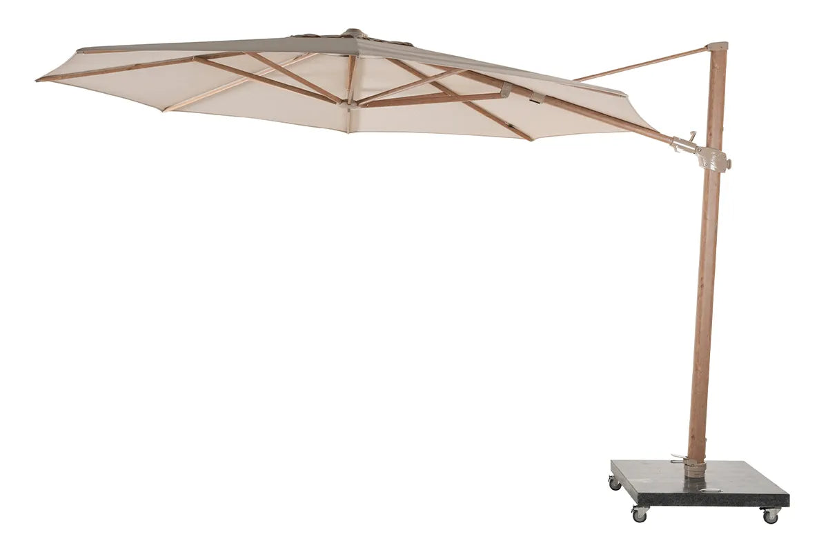 4 Seasons Outdoor | Siesta Premium Sonnenschirm Ø350 cm| Sand-Holzoptik
