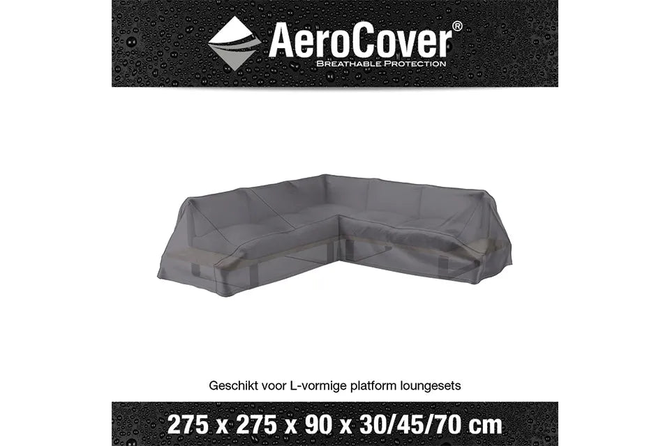 Platinum AeroCover | Loungeset-Schutzhülle 275 x 275 x 90 x 30-45-70(h) | L-Plattform