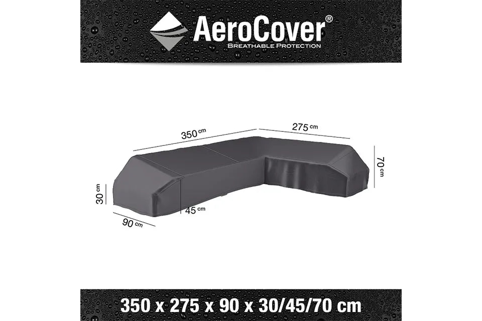 Platinum AeroCover | Loungeset-Abdeckung 350 x 275 x 90 x 30-45-70(h) | L-Plattform rechts