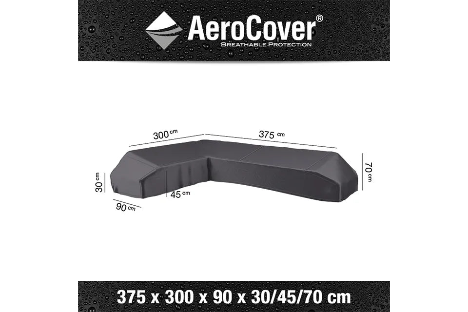 Platinum AeroCover | Loungemöbel Abdeckung 375 x 300 x 90 x 30-45-70(h) | L-Plattform Links