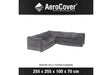 Loungesethoes 255 x 255 x 100 x 70(h) cm, L-vorm - Platinum AeroCover