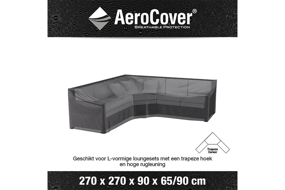 Platinum AeroCover | Loungeset-Abdeckung 270 x 270 x 90 x 65-90(h) cm | L-Form Trapez