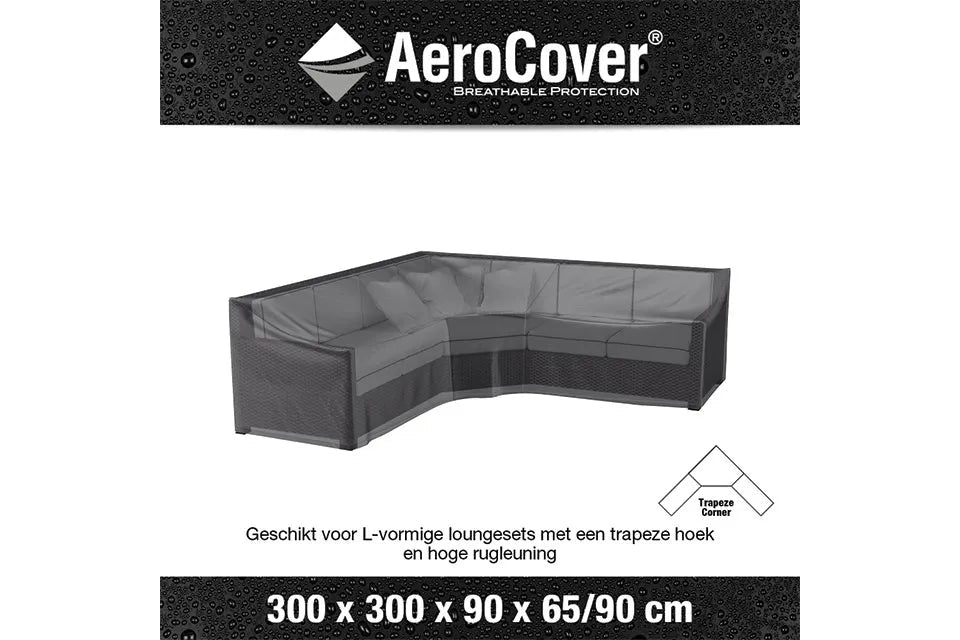 Platinum AeroCover | Loungeset Schutzhülle 300 x 300 x 90 x 65-90(h) cm | L-Form Trapez