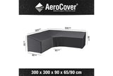 Platinum AeroCover | Loungeset Schutzhülle 300 x 300 x 90 x 65-90(h) cm | L-Form Trapez