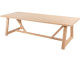 Rechthoekige houten tuintafel uit de Julia tuinset van 4 Seasons Outdoor, met lattenblad en schuin geschoorde poten.