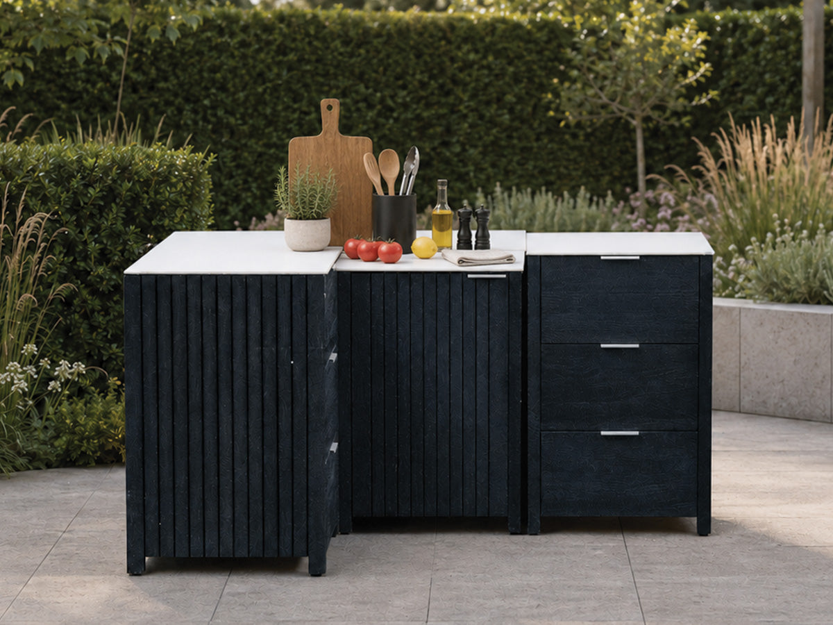 Passion Grills | Milano Außenküchen-Konfiguration 01 | Albastro Cream