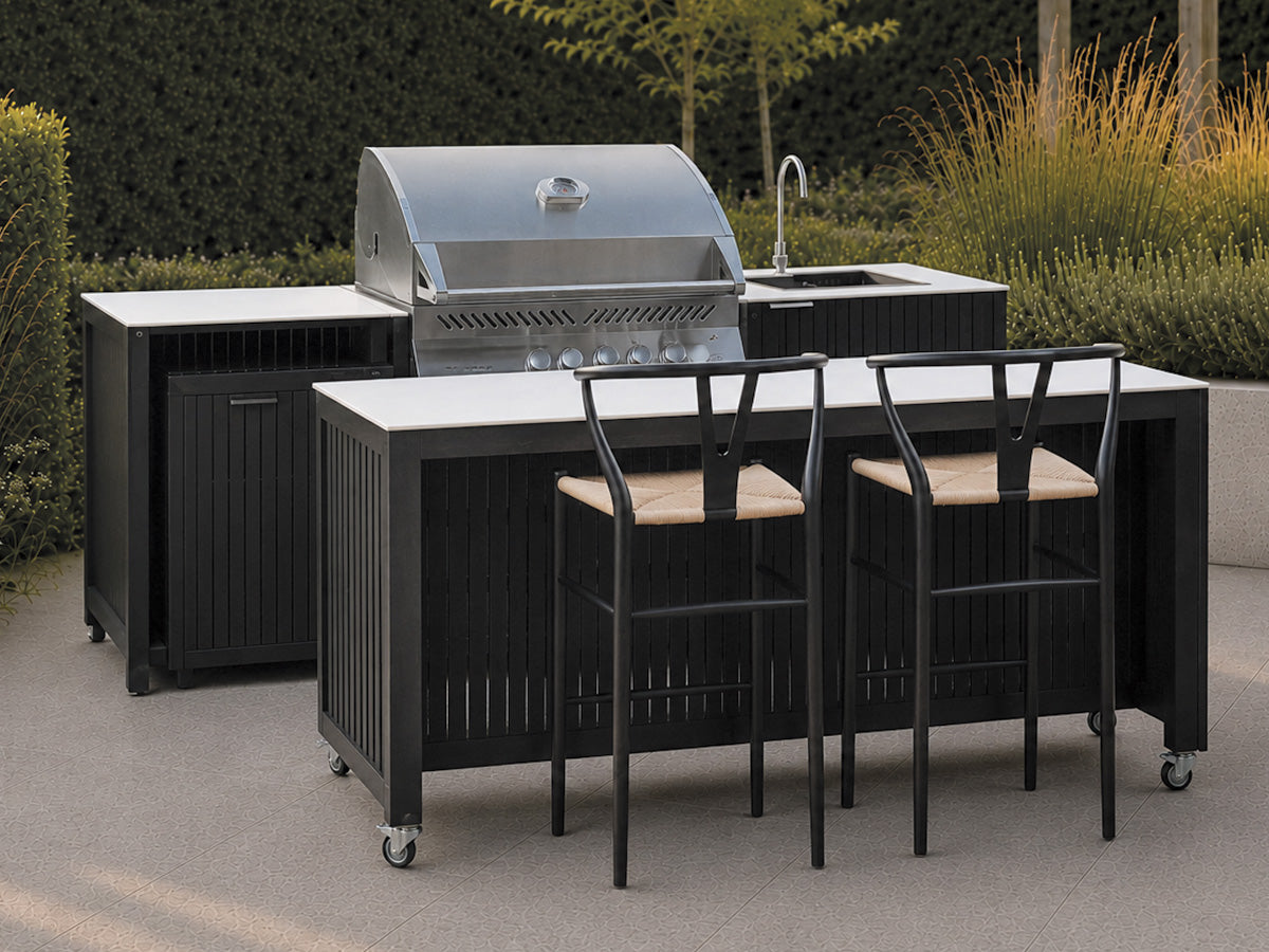 Passion Grills | Milano Außenküchen-Konfiguration 01 | Albastro Cream