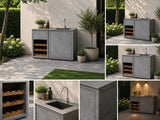 Passion Grills | Milano Außenküchen-Konfiguration 01 | Albastro Cream