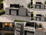 Passion Grills | Milano Außenküchen-Konfiguration 01 | Albastro Cream