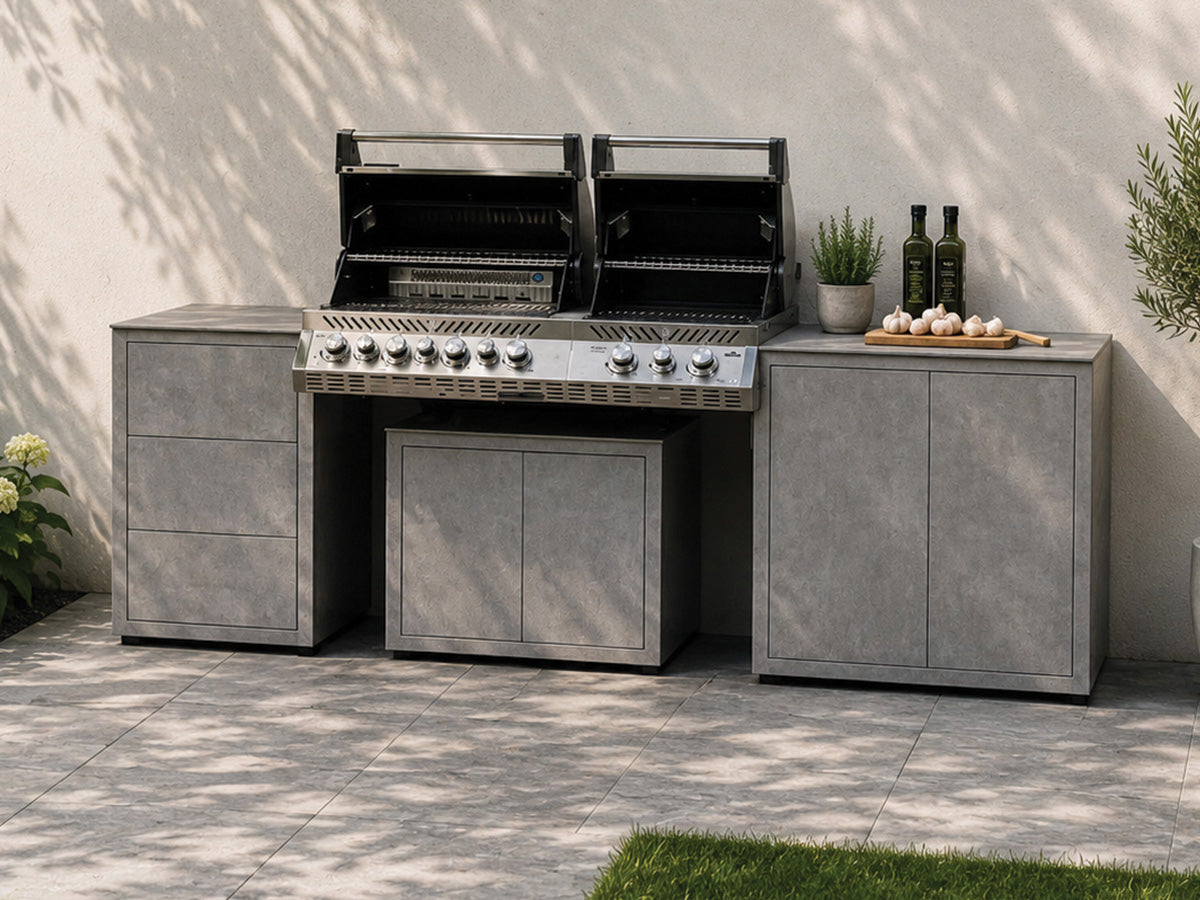 Passion Grills | Milano Außenküchen-Konfiguration 01 | Albastro Cream