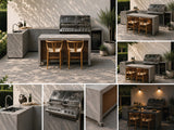 Passion Grills | Milano Außenküchen-Konfiguration 01 | Albastro Cream