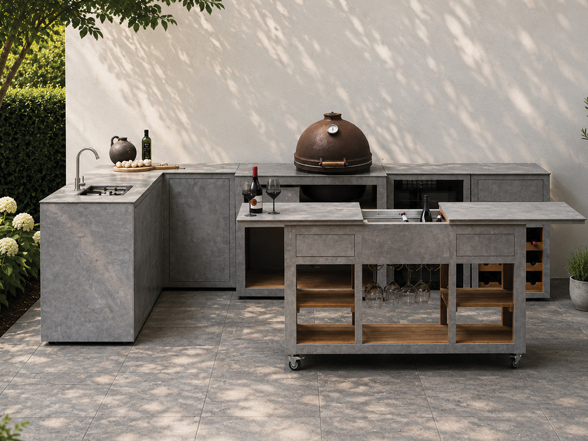Passion Grills | Milano Außenküchen-Konfiguration 01 | Albastro Cream