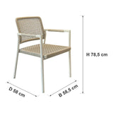 Afmetingen Borek | Tuinstoel Espinho — D 58 × B 58,5 × H 78,5 cm