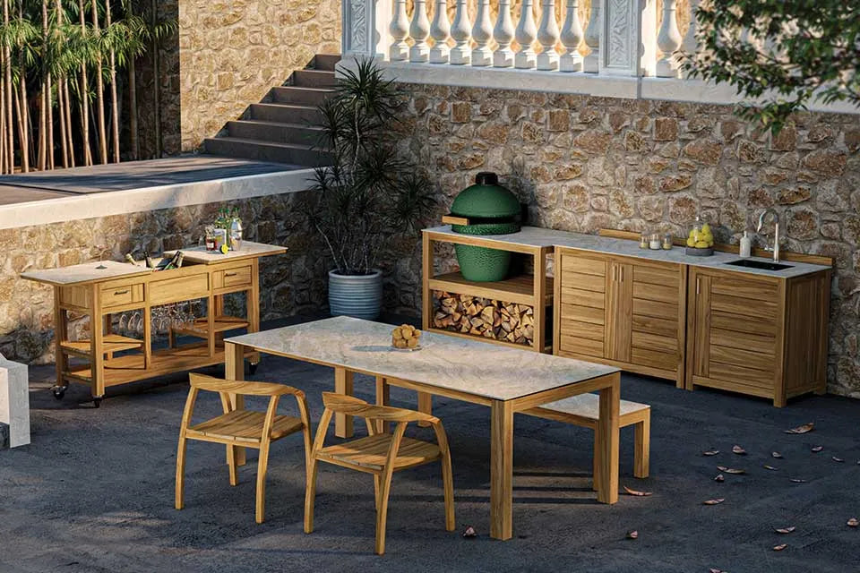 Passion Grills | Milano Außenküche Komplettset 01 | Albastro Cream