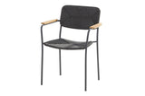 4 Seasons Outdoor | Bora Stapelsessel mit Teak-Armlehne | Anthrazit