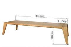 Borek | Hybrider Lounge-Esstisch 345 x 117 x 68 cm