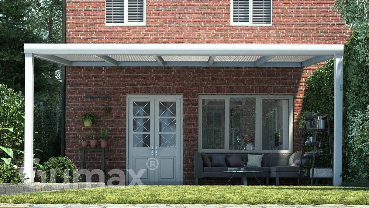 Tuinmaximaal | Poly Line Terrassenüberdachung Modern Mattweiß