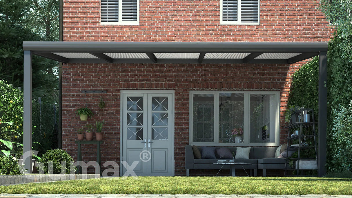 Tuinmaximaal | Poly Line Terrassenüberdachung Modern Matt Anthrazit