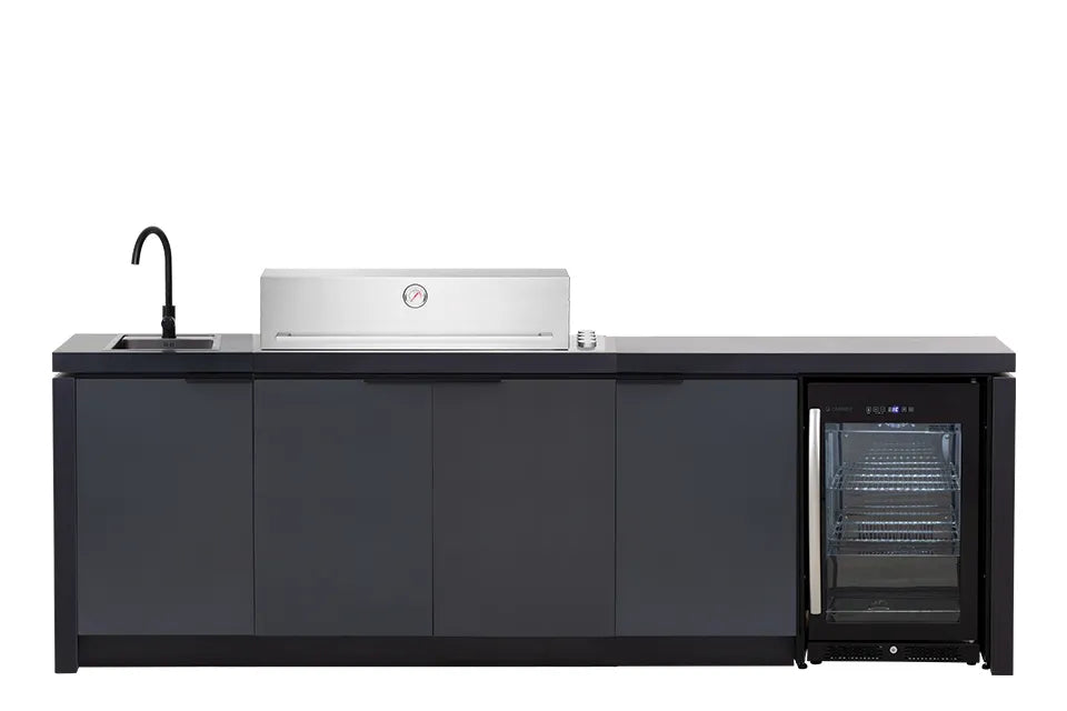 Beefeater | Cabinex Außenküchenmodul für Signature 6-Brenner Standard Pack inkl. Proline Roaster BBQ & Cabinex Kühlschrank
