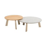 Taste by 4 Seasons | Emma Couchtisch-Set Ø65 und Ø80 cm | Latte-Keramik-Teak