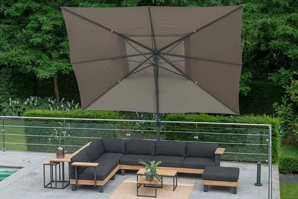 4 Seasons Outdoor | Siesta Ampelschirm Premium 300 x 400 cm | Weiß-Anthrazit