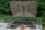 4 Seasons Outdoor | Siesta Ampelschirm Premium 300 x 400 cm | Weiß-Anthrazit