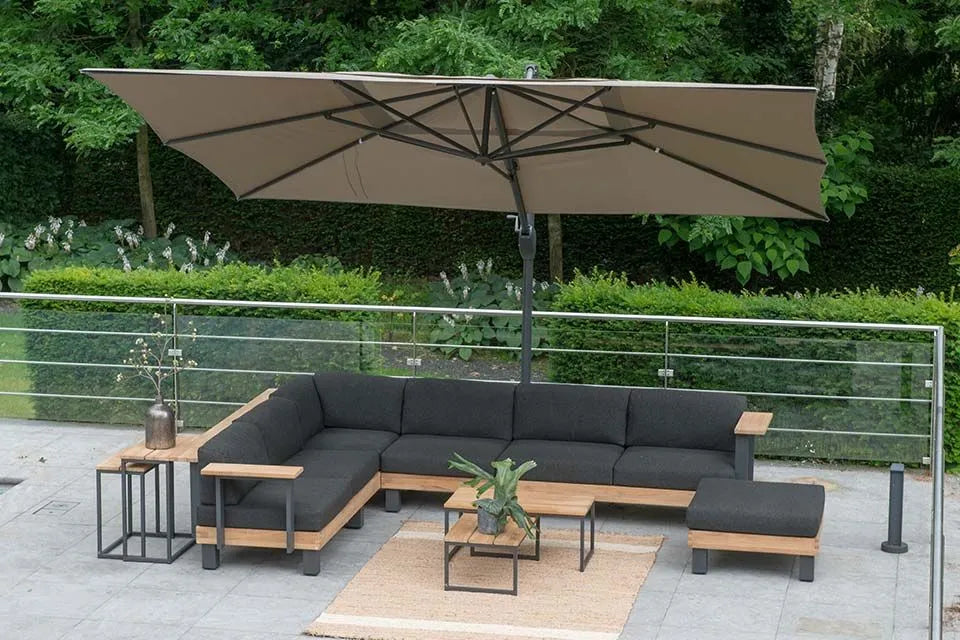 4 Seasons Outdoor | Siesta Ampelschirm Premium 300 x 400 cm | Weiß-Anthrazit