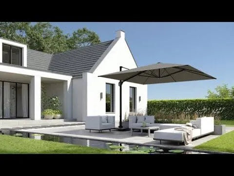 Platinum Sun & Shade | Challenger T¹ Ampelschirm Teleskop Premium 350 x 350 cm | Havana