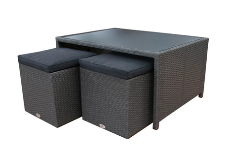 Fonteyn | Koffietafel met 2 krukken Salou | Dark Grey