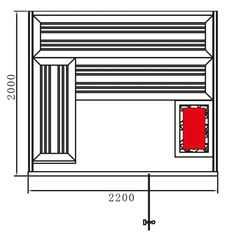Fonteyn | Luxor 220 Sauna Komplett | Rote Zeder