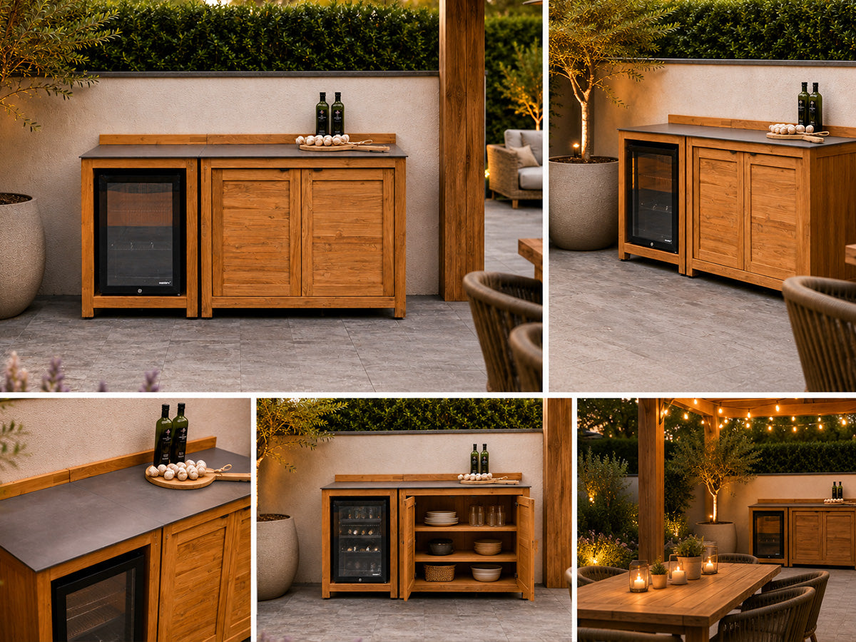 Passion Grills | Milano Außenküchen-Konfiguration 01 | Albastro Cream