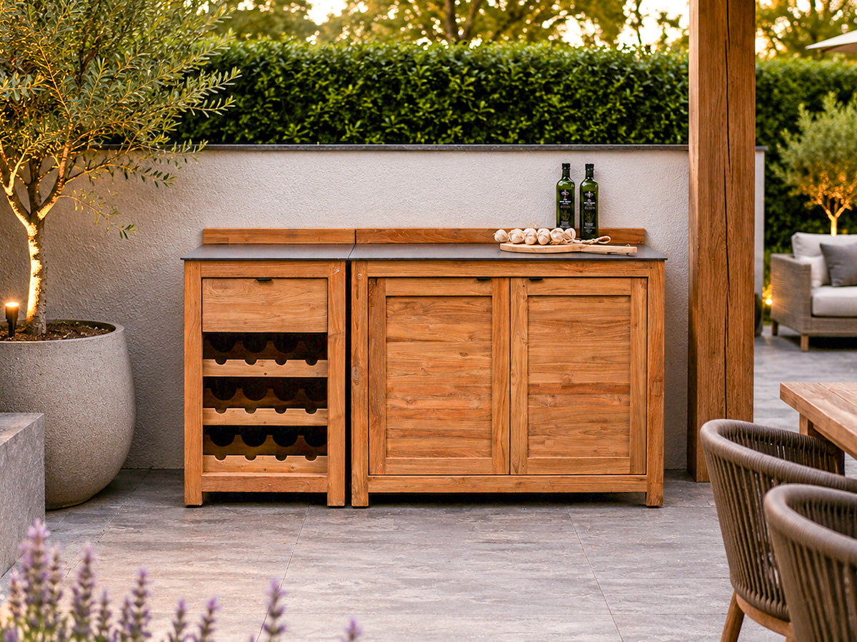 Passion Grills | Milano Außenküchen-Konfiguration 01 | Albastro Cream