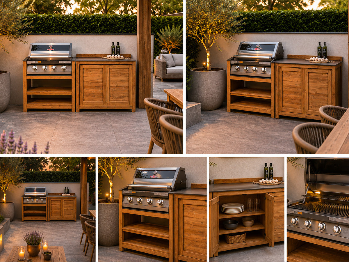 Passion Grills | Milano Außenküchen-Konfiguration 01 | Albastro Cream
