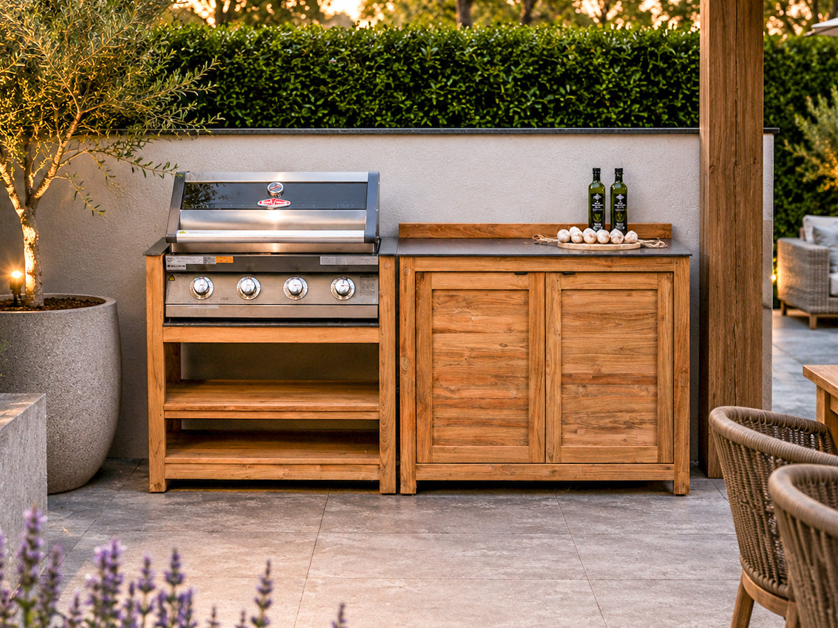 Passion Grills | Milano Außenküchen-Konfiguration 01 | Albastro Cream