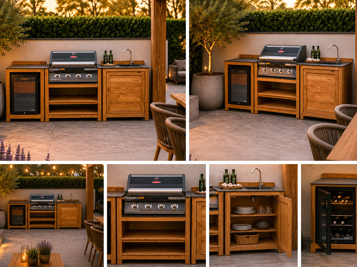 Passion Grills | Milano Außenküchen-Konfiguration 01 | Albastro Cream