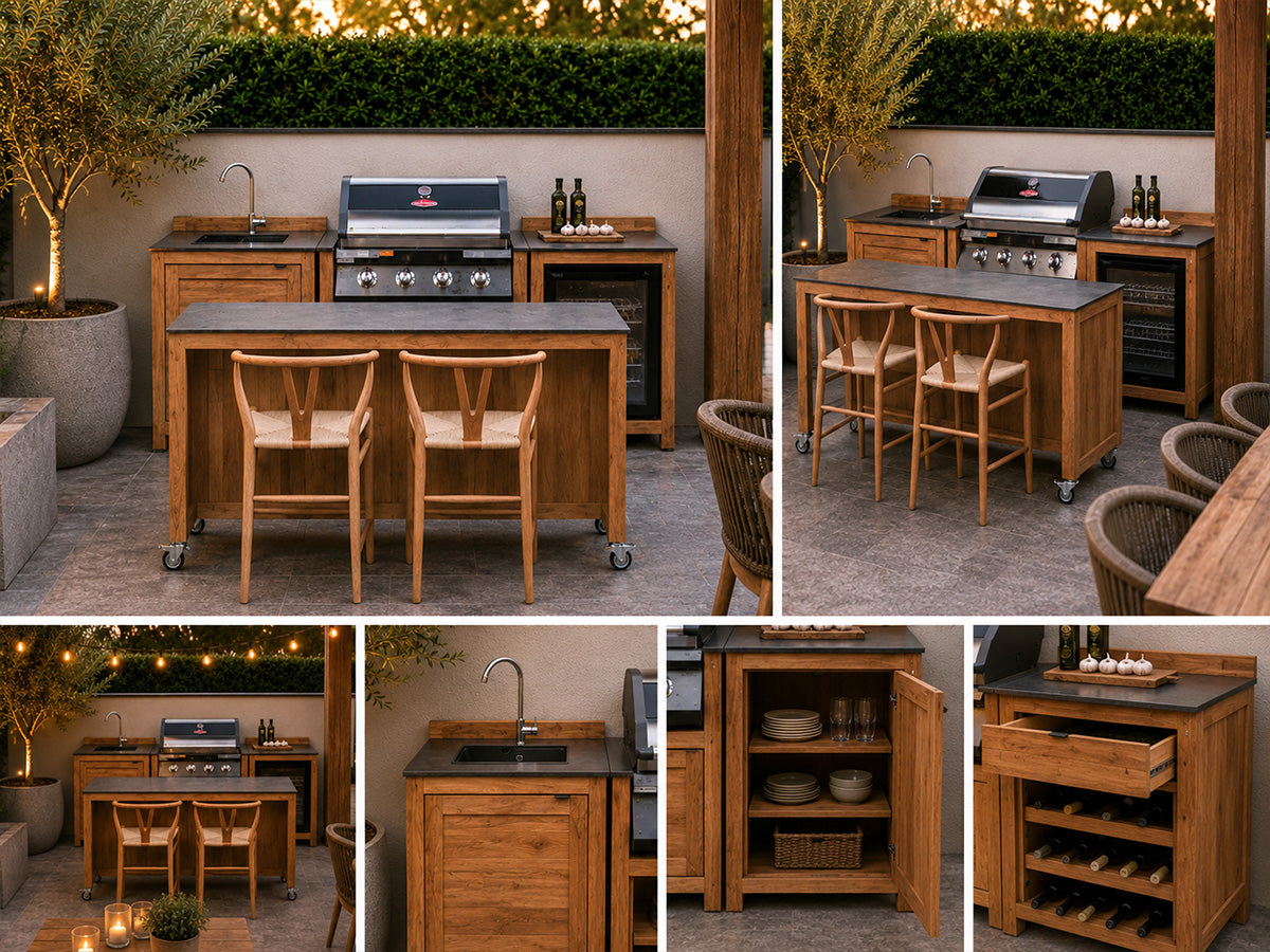 Passion Grills | Milano Außenküchen-Konfiguration 01 | Albastro Cream