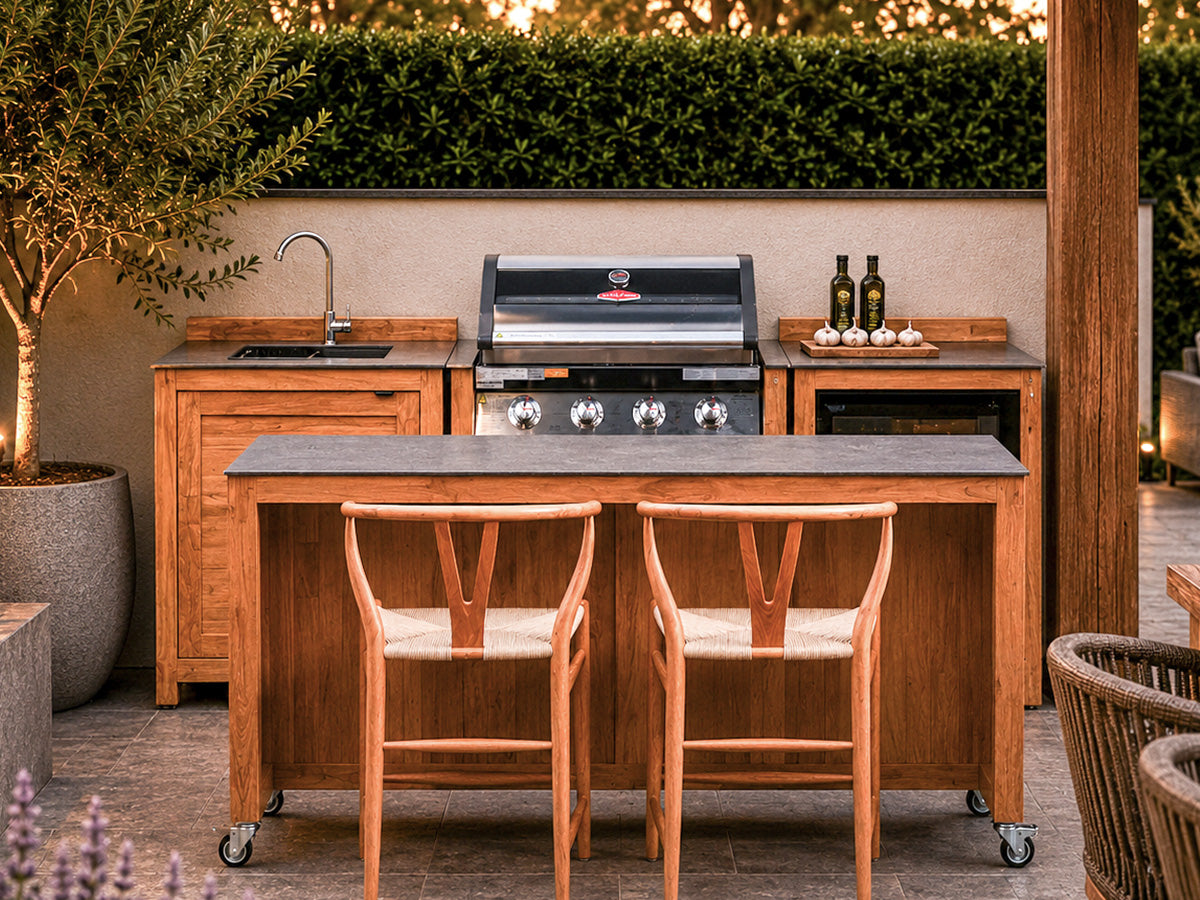 Passion Grills | Milano Außenküchen-Konfiguration 01 | Albastro Cream