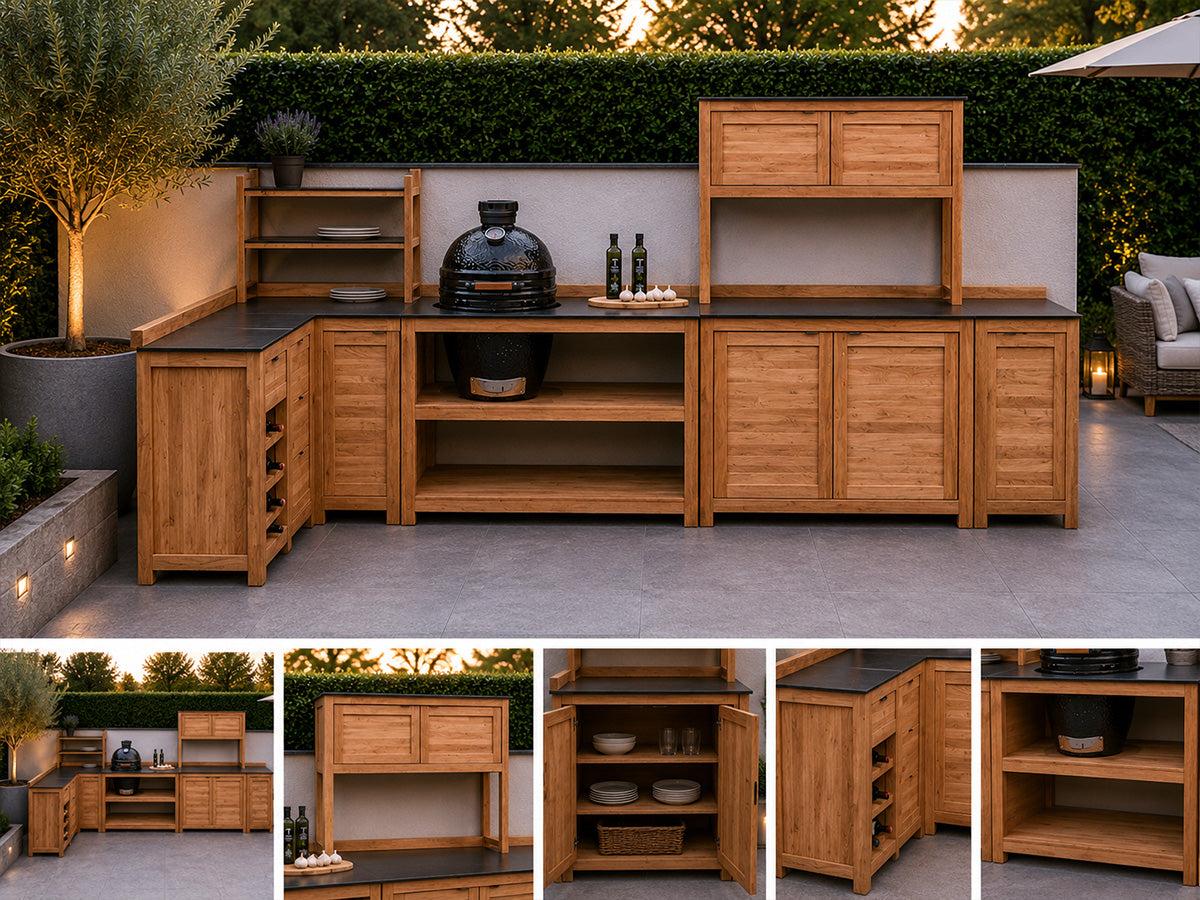 Passion Grills | Milano Außenküchen-Konfiguration 01 | Albastro Cream