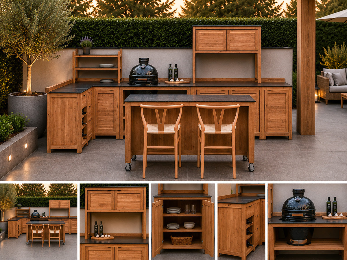 Passion Grills | Milano Außenküchen-Konfiguration 01 | Albastro Cream