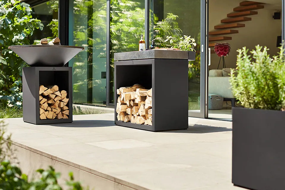 OFYR | Butcher Block Storage 90 Schwarz | Dunkelgraue Keramik