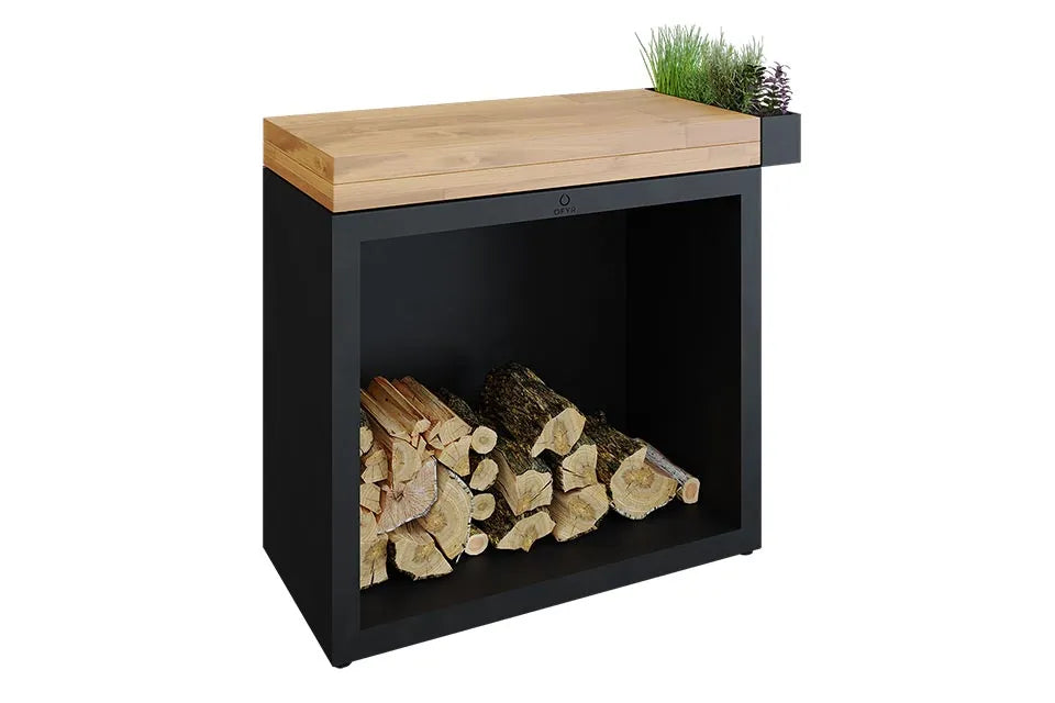 OFYR | Butcher Block Storage 90 Schwarz | Teakholz
