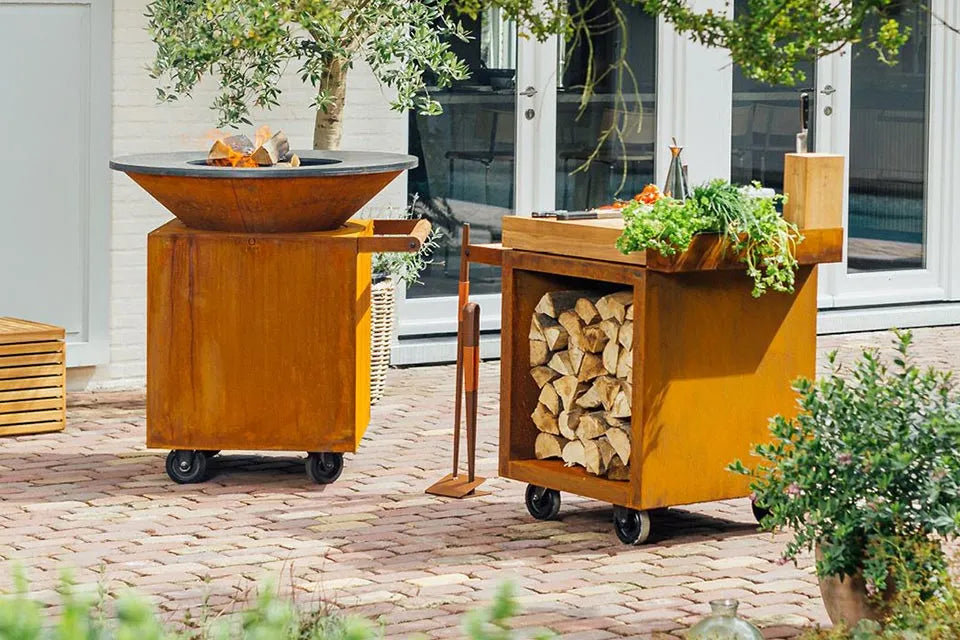 OFYR | Mise en Place Tisch Corten 65 PRO | Teakholz