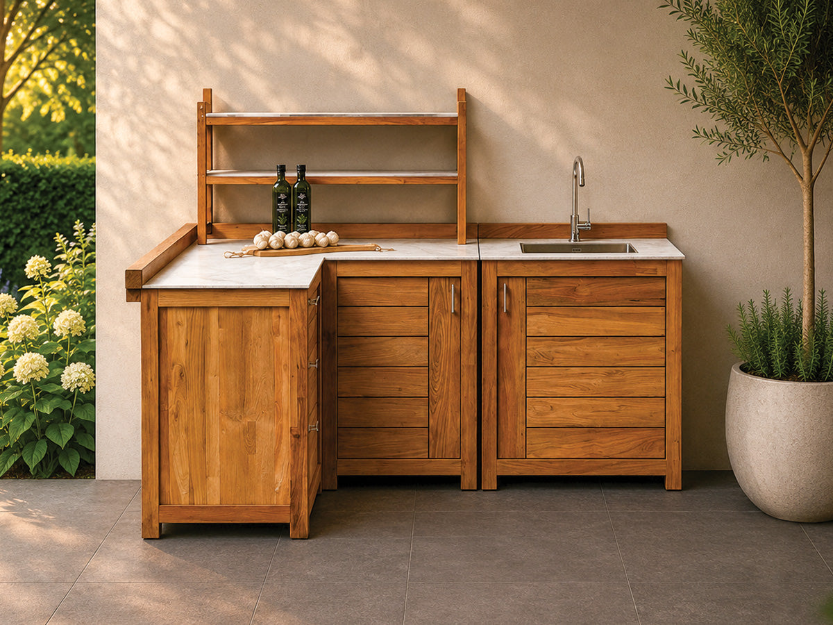 Milano Buitenkeuken Opstelling 12, Albastro Cream - Passion Grills