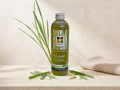 Passion Lemon Grass – aroma in een gestileerde productafbeelding