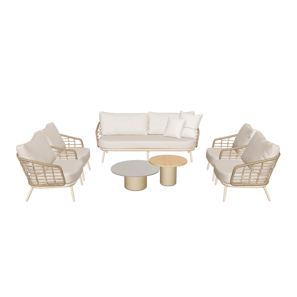 Taste by 4 Seasons | Puglia Loungeset mit Couchtischen | Latte