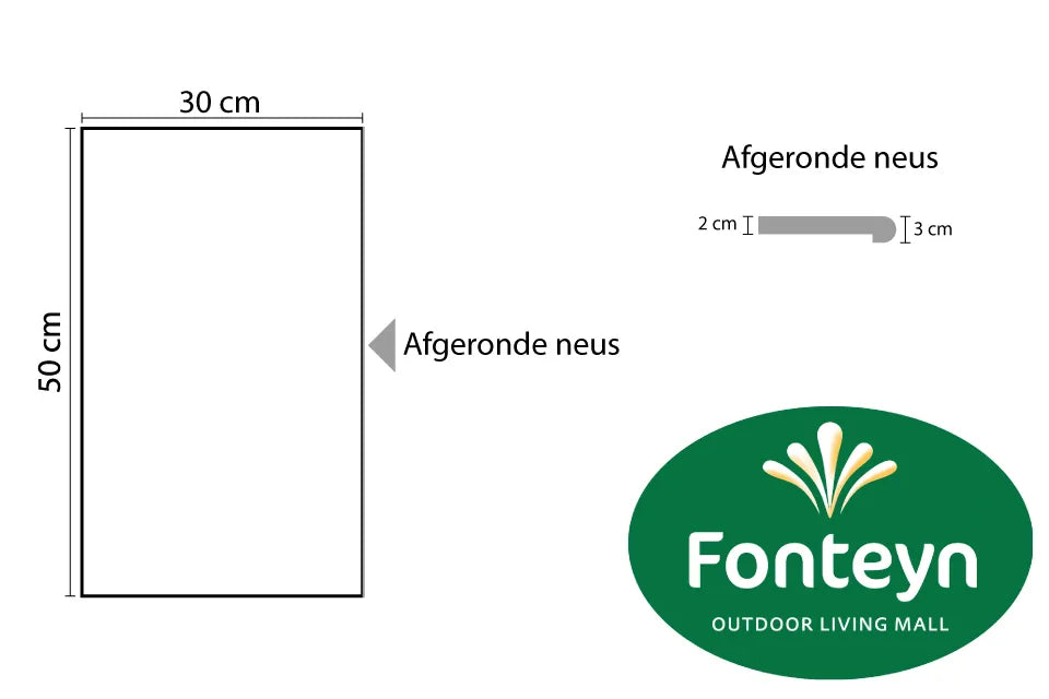 Fonteyn | Pool Coping | Coping Tile 50 x 30 with Rounded Edge