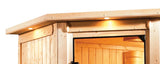 Karibu | Nanja Sauna met Dakkraag | Bronzeglas Deur