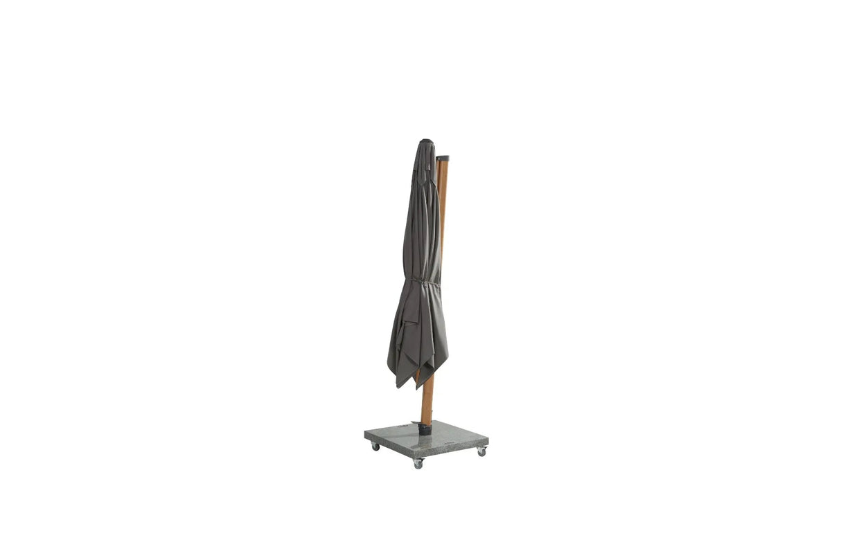 4 Seasons Outdoor | Siesta Premium Sonnenschirm 300 x 300 cm | Holzoptik-Anthrazit