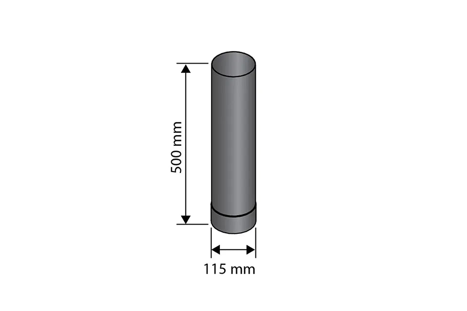 Harvia | Ofenrohr 20 cm - Ø115 mm Lackierter Stahl