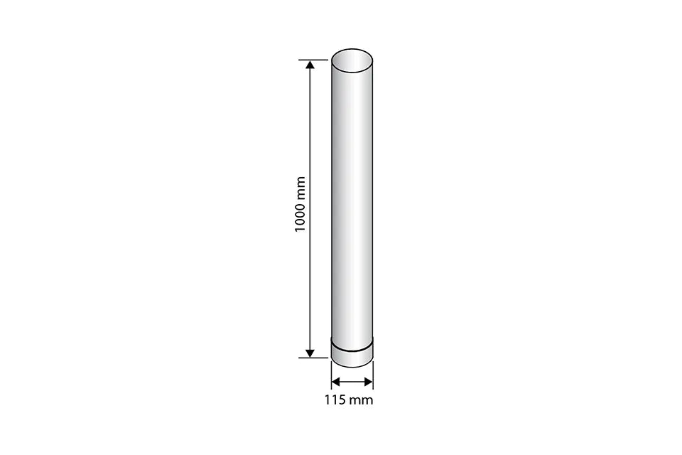 Harvia | Kaminrohr 100 cm - Ø115 mm Edelstahl